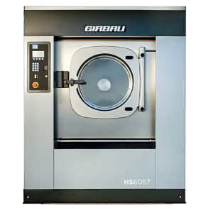 TEXTO ALTERNATIVO (Alt Text): Lavadora suspendida 57kg Girbau HS-6057 con estructura flotante, Factor G 387 y control Inteli para lavanderías profesionales