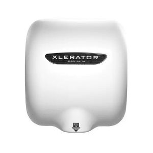 Secador de manos industrial Xlerator XL-BW de resina blanca antivandálica, vista frontal